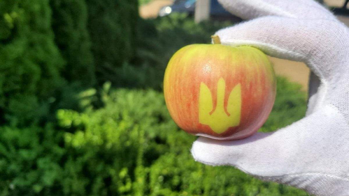 Яблоко с трезубцем