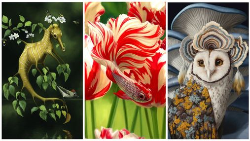 Об'єднує флору і фауну: художник-самоучка створює гібридних міфічних істот