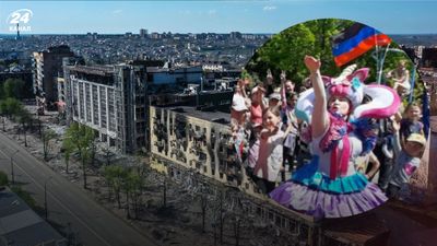 С "зигующими" клоунами: в Мариуполе оккупанты устроили праздник на костях